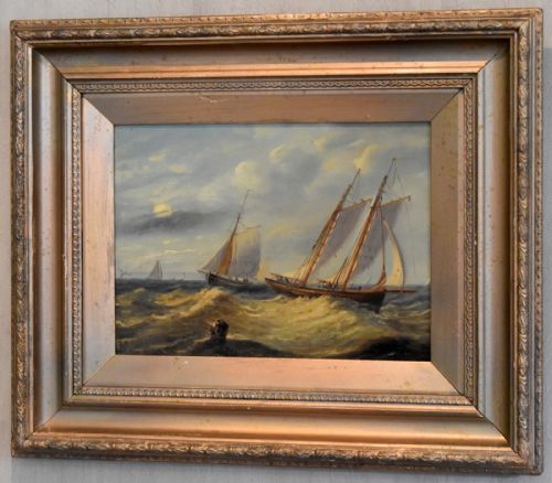 PAIR OF MARINE OIL PAINTINGS - ADDITIONAL PHOTO 3