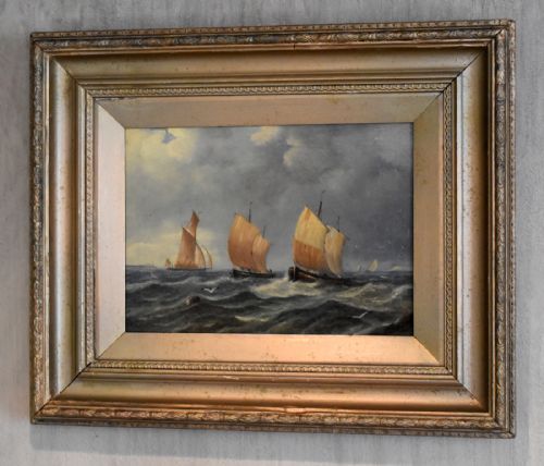 PAIR OF MARINE OIL PAINTINGS - ADDITIONAL PHOTO 5