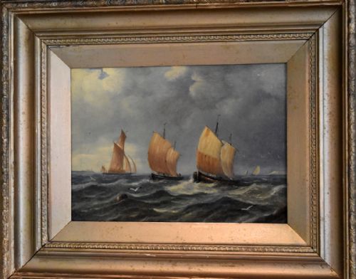PAIR OF MARINE OIL PAINTINGS - ADDITIONAL PHOTO 6