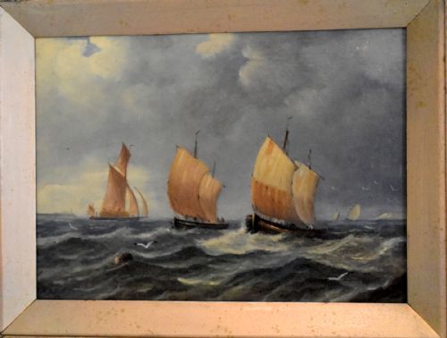 PAIR OF MARINE OIL PAINTINGS - ADDITIONAL PHOTO 7