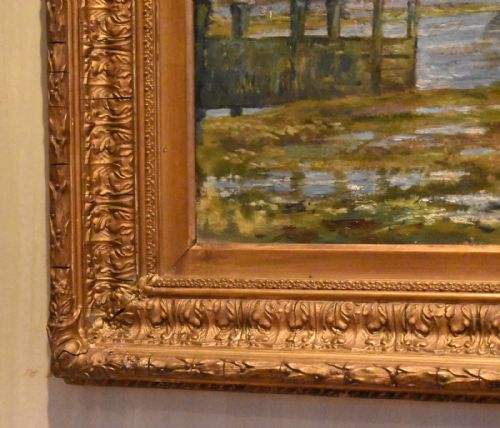 ENGLISH IMPRESSIONIST OIL PAINTING OF LOW TIDE - ADDITIONAL PHOTO 4