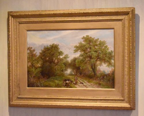 'mill lane' oil painting by frederick foottit - CATEGORY: ANTIQUE ART - DATED VICTORIAN