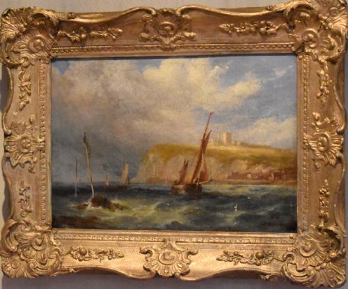COASTAL SCENE OIL PAINTING BY JOSEPH W YARNOLD - ADDITIONAL PHOTO 1