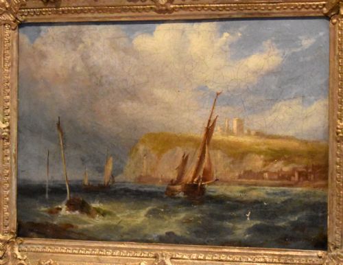 COASTAL SCENE OIL PAINTING BY JOSEPH W YARNOLD - ADDITIONAL PHOTO 2