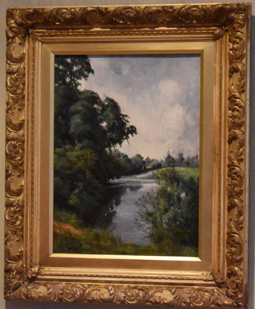 VIEW OF THE TRENT OIL PAINTING BY PERCY ROBINSON - ADDITIONAL PHOTO 1