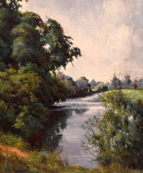 VIEW OF THE TRENT OIL PAINTING BY PERCY ROBINSON - ADDITIONAL PHOTO 3