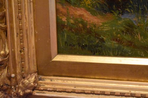 VIEW OF THE TRENT OIL PAINTING BY PERCY ROBINSON - ADDITIONAL PHOTO 4