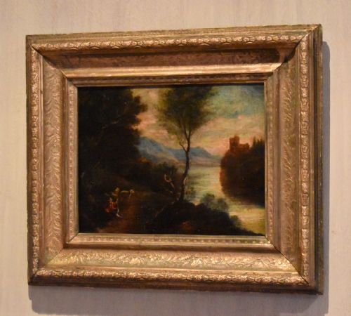 SMALL GEORGIAN LANDSCAPE OIL PAINTING - ADDITIONAL PHOTO 1
