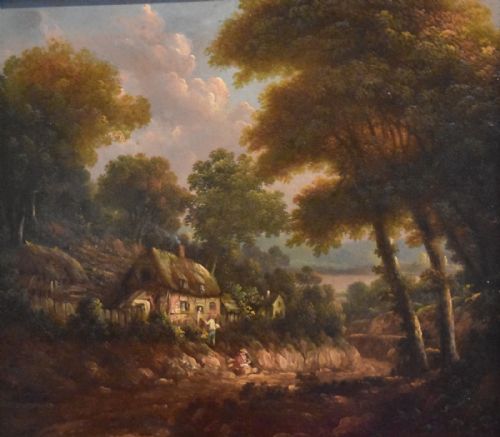 FINE COTTAGE SCENE OIL PAINTING - ADDITIONAL PHOTO 3