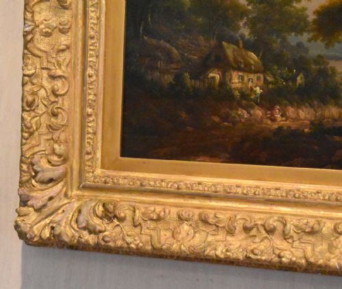 FINE COTTAGE SCENE OIL PAINTING - ADDITIONAL PHOTO 4