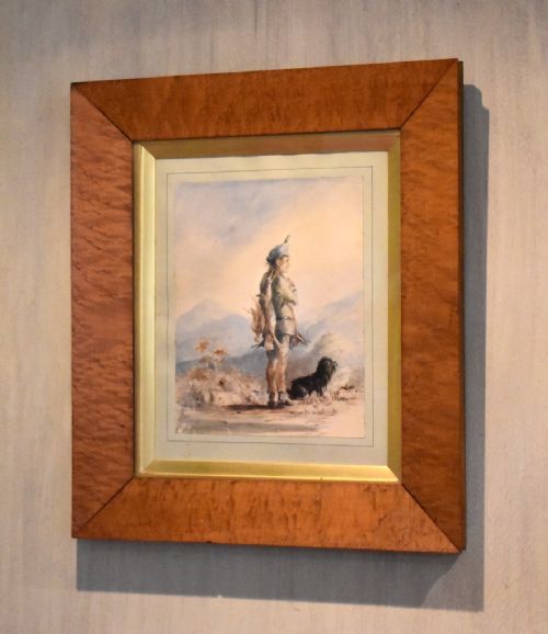 early victorian watercolour of a scottish gillie - CATEGORY: ANTIQUE ART - DATED VICTORIAN