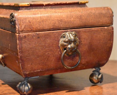 FINE REGENCY LEATHER WORK BOX - ADDITIONAL PHOTO 7