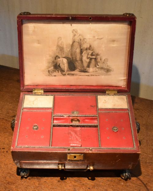 FINE REGENCY LEATHER WORK BOX - ADDITIONAL PHOTO 11