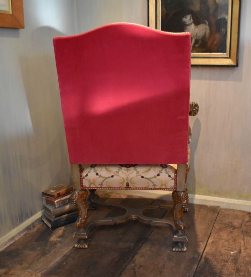 SUPERB PAINTED AND GILDED ARMCHAIR - ADDITIONAL PHOTO 3