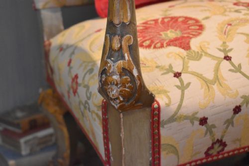SUPERB PAINTED AND GILDED ARMCHAIR - ADDITIONAL PHOTO 6