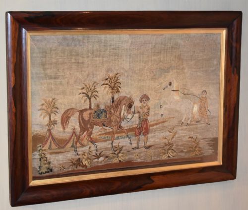 LARGE VICTORIAN NEEDLEWORK OF ARABIAN HORSES - ADDITIONAL PHOTO 1