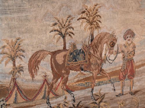 LARGE VICTORIAN NEEDLEWORK OF ARABIAN HORSES - ADDITIONAL PHOTO 3