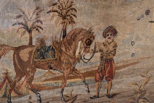 LARGE VICTORIAN NEEDLEWORK OF ARABIAN HORSES - ADDITIONAL PHOTO 6