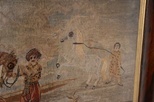 LARGE VICTORIAN NEEDLEWORK OF ARABIAN HORSES - ADDITIONAL PHOTO 7