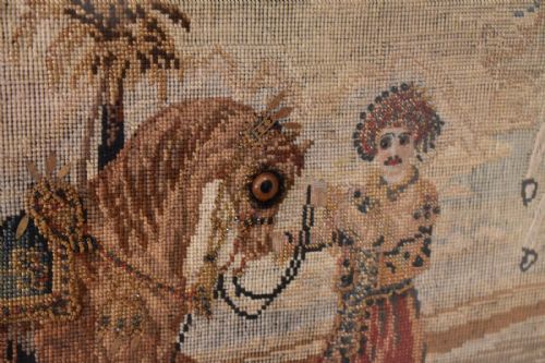 LARGE VICTORIAN NEEDLEWORK OF ARABIAN HORSES - ADDITIONAL PHOTO 8