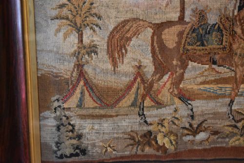 LARGE VICTORIAN NEEDLEWORK OF ARABIAN HORSES - ADDITIONAL PHOTO 9