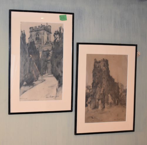 SUPERB PAIR OF DRAWINGS BY CHARLES WALTER SIMPSON - ADDITIONAL PHOTO 1