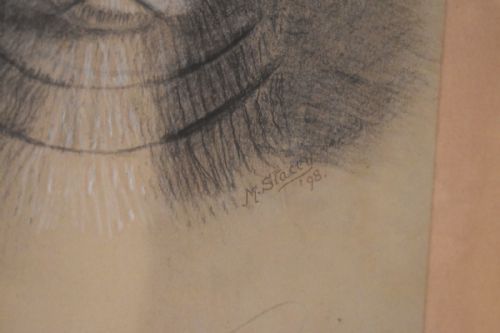 SUPERB VICTORIAN 'GRUMPY CAT' PASTEL DRAWING - ADDITIONAL PHOTO 5