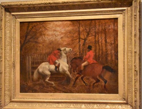 VICTORIAN HUNTING SCENE OIL PAINTING - ADDITIONAL PHOTO 2