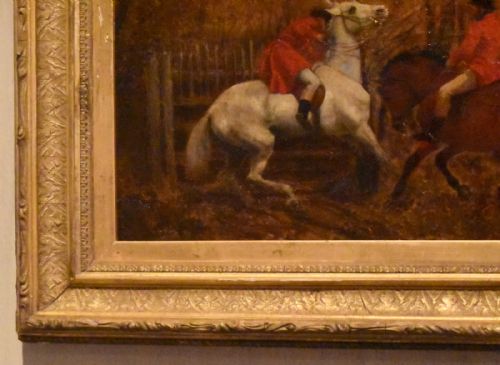 VICTORIAN HUNTING SCENE OIL PAINTING - ADDITIONAL PHOTO 5