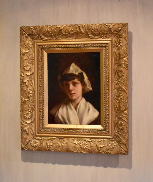 fine dutch oil portrait of a young lady - CATEGORY: ANTIQUE ART - DATED 1890
