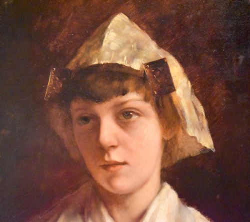 FINE DUTCH OIL PORTRAIT OF A YOUNG LADY - ADDITIONAL PHOTO 4