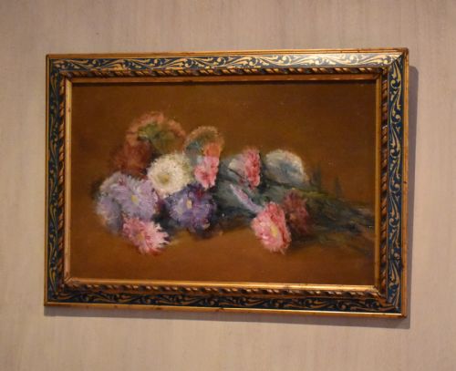 FRENCH STILL LIFE OIL PAINTING OF FLOWERS - ADDITIONAL PHOTO 1