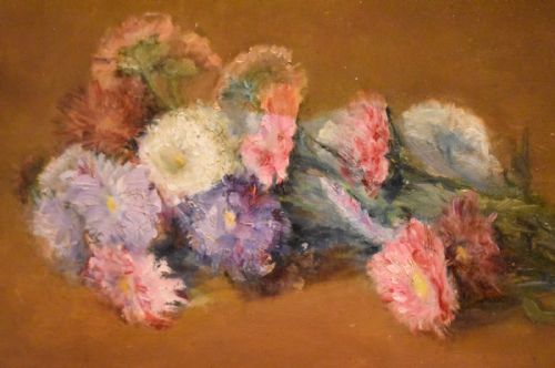 FRENCH STILL LIFE OIL PAINTING OF FLOWERS - ADDITIONAL PHOTO 3