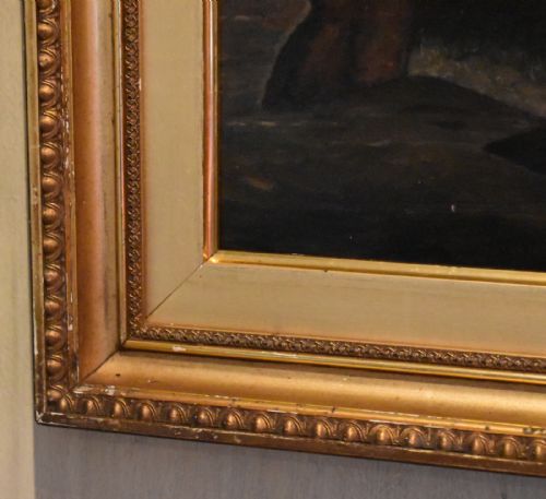 ENGLISH NAIVE SCHOOL OIL OF A PIKE - ADDITIONAL PHOTO 4