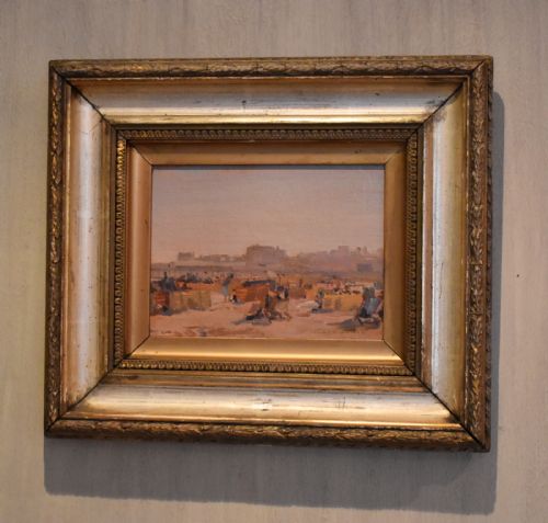 impressionist oil painting of lowestoft beach - CATEGORY: ANTIQUE ART - DATED 1960
