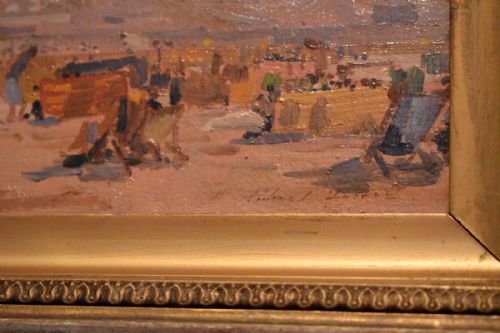 IMPRESSIONIST OIL PAINTING OF LOWESTOFT BEACH - ADDITIONAL PHOTO 4