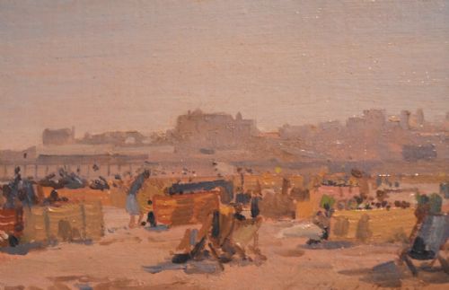 IMPRESSIONIST OIL PAINTING OF LOWESTOFT BEACH - ADDITIONAL PHOTO 5