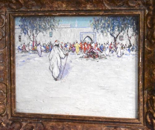 NORTH AFRICAN MARKET SCENE OIL PAINTING - ADDITIONAL PHOTO 10