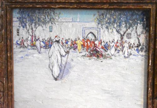 NORTH AFRICAN MARKET SCENE OIL PAINTING - ADDITIONAL PHOTO 12
