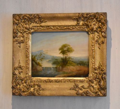 late georgian landscape oil painting - CATEGORY: ANTIQUE ART - DATED GEORGIAN