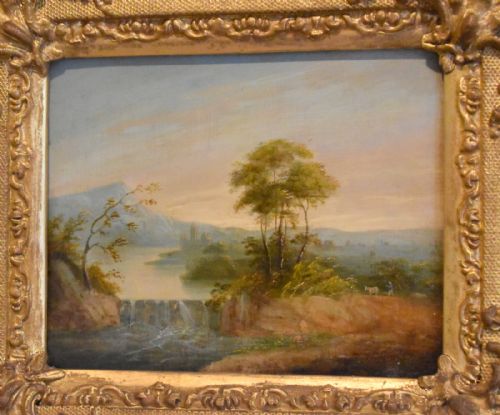 LATE GEORGIAN LANDSCAPE OIL PAINTING - ADDITIONAL PHOTO 3