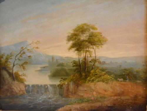 LATE GEORGIAN LANDSCAPE OIL PAINTING - ADDITIONAL PHOTO 5