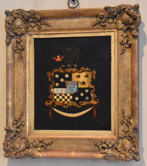 LATE GEORGIAN HERALDIC CREST OIL PAINTING - ADDITIONAL PHOTO 1