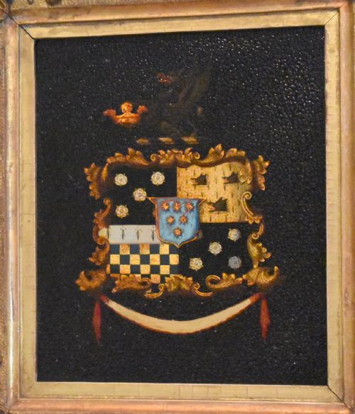 LATE GEORGIAN HERALDIC CREST OIL PAINTING - ADDITIONAL PHOTO 2
