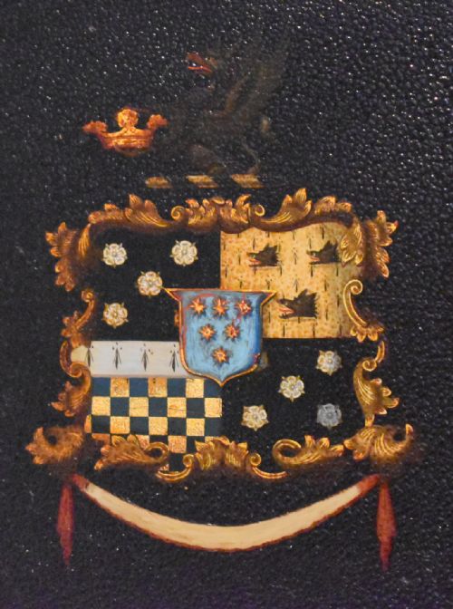 LATE GEORGIAN HERALDIC CREST OIL PAINTING - ADDITIONAL PHOTO 3