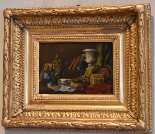 PAIR OF STILL LIFE OIL PAINTINGS BY A BONNEFOY - ADDITIONAL PHOTO 8