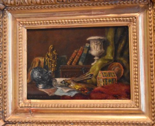 PAIR OF STILL LIFE OIL PAINTINGS BY A BONNEFOY - ADDITIONAL PHOTO 9