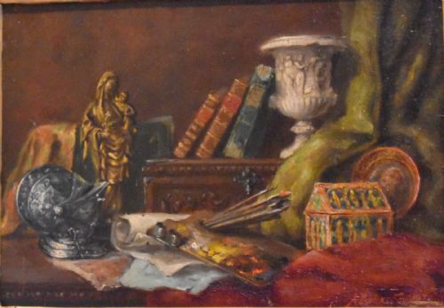 PAIR OF STILL LIFE OIL PAINTINGS BY A BONNEFOY - ADDITIONAL PHOTO 10