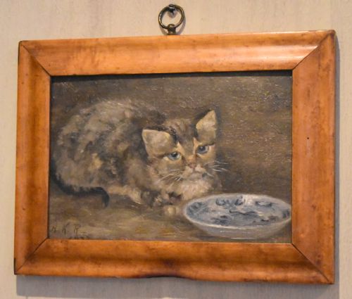 CHARMING OIL PAINTING OF A CAT - ADDITIONAL PHOTO 1