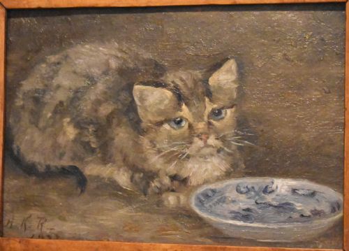 CHARMING OIL PAINTING OF A CAT - ADDITIONAL PHOTO 3